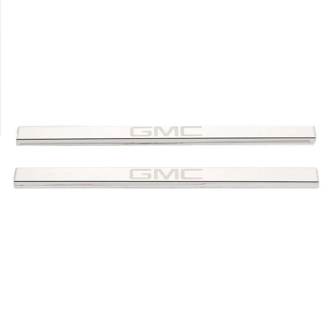 95181GM-2 – PUTCO Door Sill Protector, GMC Bow Tie Etching Stainless Steel Non-Illuminated Set Of 2